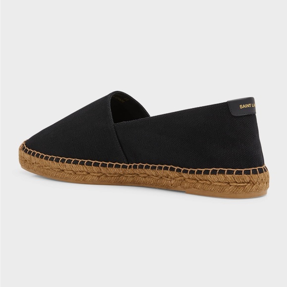 SAINT LAURENT Men’s Logo Stitched Espadrille Shoes NWT - Picture 3 of 8